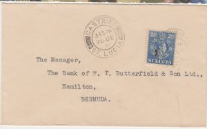 ST-LUCIA  cover postmarked Castries, to Bermuda