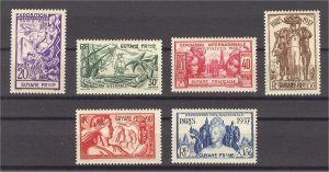 FRENCH GUYANA, 1937 Paris Expo, six stamps, compl set MNH!