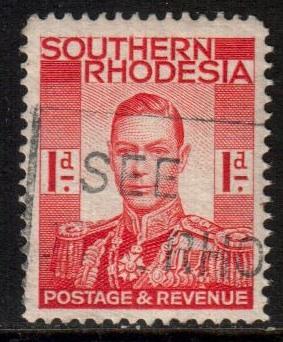 Souhern Rhodesia Scott 43 - SG41, 1937 George VI 1d, used