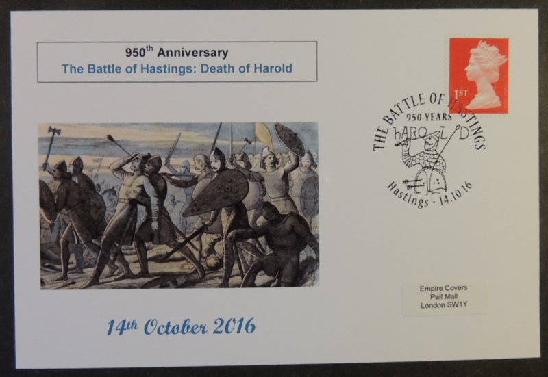 GB 2016 950th anniversary battle of hastings militaria history postal card #4 