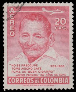 AIRMAIL STAMP FROM COLOMBIA 1956. SCOTT # C288. USED