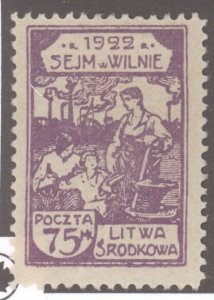 Cent. Lithuania, Scott #56, MH