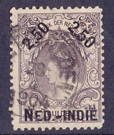 Netherlands Indies 1900 used 37 Wilhelmina 2.50gld  surcharge #