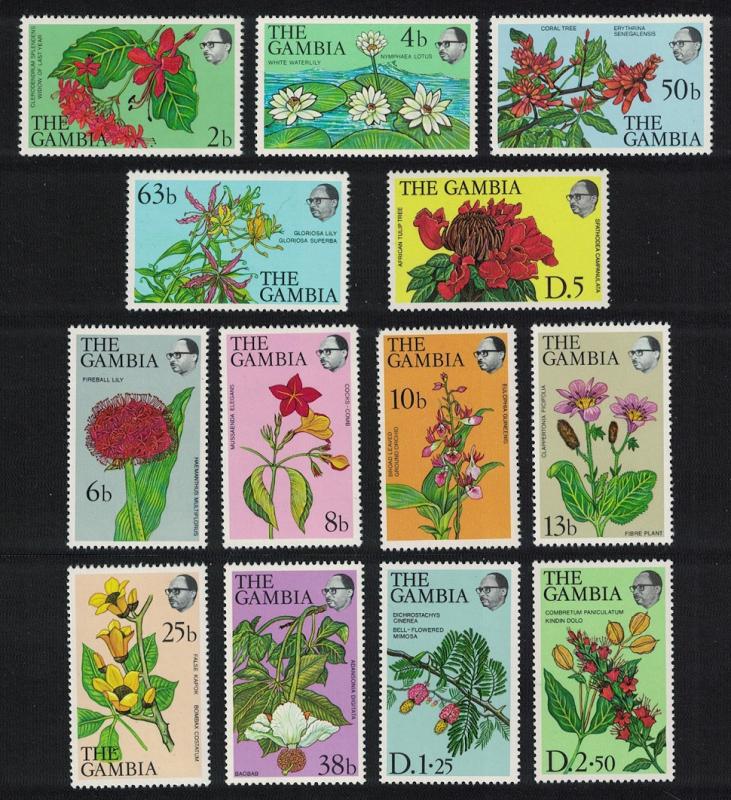 Gambia Flowers and Shrubs 13v D1 SG#371=383 MI#345-357