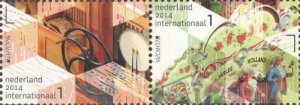 Netherlands 2014 Europa CEPT Music instruments set of 2 stamps in strip MNH