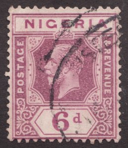 1921 Nigeria Sc# 28 - 6d KGV Used postage stamp Cv$9