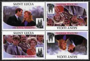 St Lucia 1986 Royal Wedding (Andrew & Fergie) $2 perf...