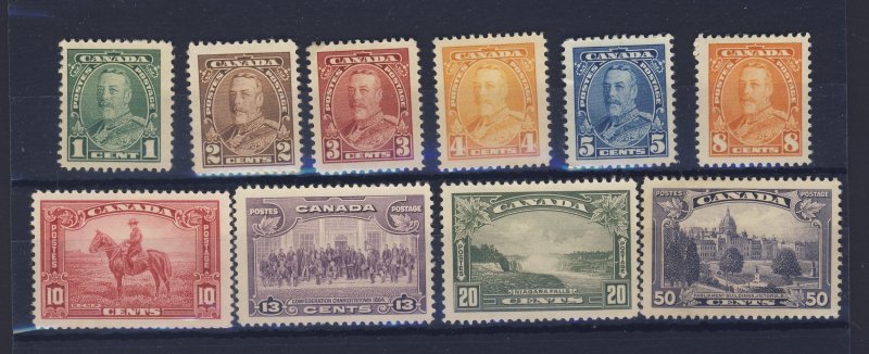 10x Canada MH Stamps;  #217 To #226, Mostly VF.  Guide Value = $91.00.