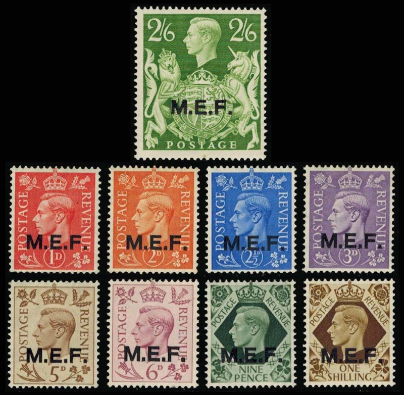Great Britain Offices Abroad Scott Middle East Forces 1-9 Mint never hinged.