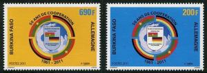 HERRICKSTAMP BURKINA FASO Sc.# 1342-43 Cooperation with Germany