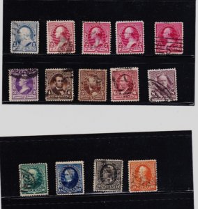 KAPPYSTAMPS USA #219-29, 220a &220c 1890-3 ISSUES  USED COMPLETE NO FAULTS  K64