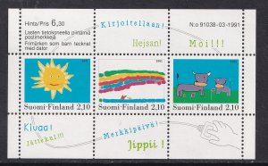 Finland   #871   MNH 1991  sheet children`s stamp designs