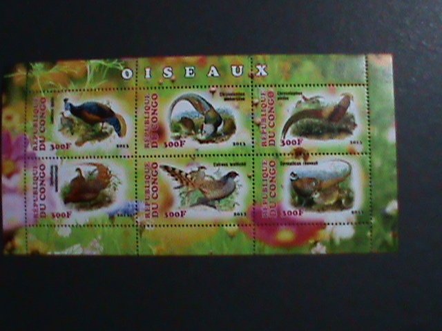 CONGO-2013 PROMOTION- THE LOVELY BEAUTIFUL BIRDS-MNH S/S VERY FINE