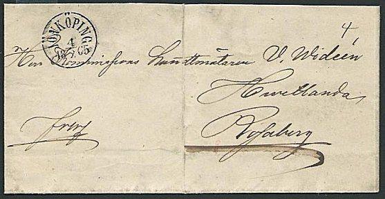 SWEDEN 1865 folded wrapper with fine NONKOPING cds.......................38496