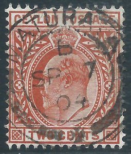 Ceylon, Sc #166, 2c Used