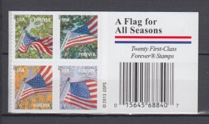 (F) USA #4782-85 A Flag For All Seasons Block of 4 Forever Stamps MNH