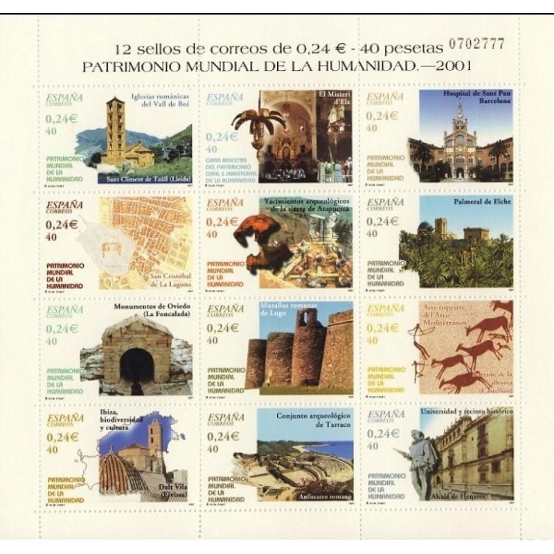 SPAIN 2001 HUMAN HERITAGE SC SH3130 ED 3843-54 YV BF-3398-09 MI B