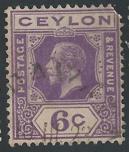 Ceylon #231 6¢ King George V