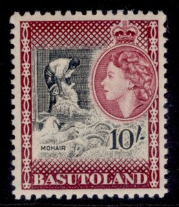 BASUTOLAND QEII SG53, 10s black & maroon, NH MINT. Cat £40.