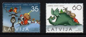 Latvia Sc 796-797 2011 Christmas stamp set mint NH