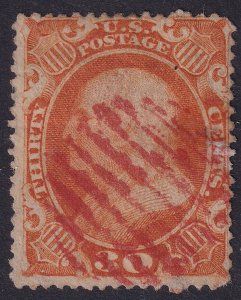 #38 Used, F-VF, Red grid cancel, tiny sealed tear (CV $475 - ID47950) - Josep...