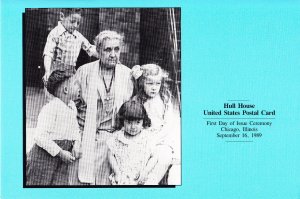 USPS First Day Ceremony Program UX134 Hull House Postal Card Jane Addams 1989