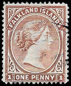 Falkland Island 11  1891  one penny fine used