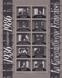 SA23b France 1986 History of French Cinematography mint Souvenir sheet