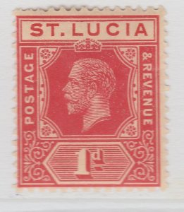 1912 British Colony ST. LUCIA 1d Rose-red Wmk Mult Crown CA MH* A25P29F18174-