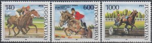 Yugoslavia 1988 MNH Stamps Scott 1906-1908 Sport Horse Racing