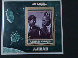 AJMAN-1962-JOHN F. KENNEDY & MERCURY-ATLAS 6 -CTO-S/S VF FANCY CANCEL