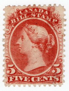 (I.B) Canada Revenue : Bill Stamp 5c (1865)