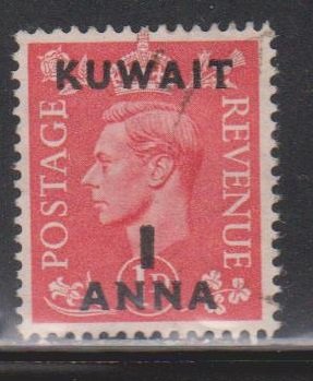 KUWAIT Scott # 73 Used - KGVI Stamp Of Great Britain With Overprint