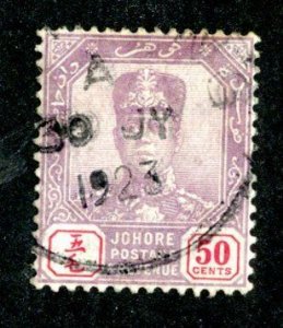 232 BCX  1919 Johore Sc.# 116 used cv $1.60 ( Offers welcome )