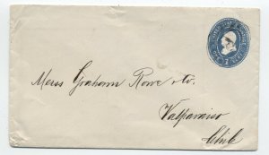 1892 1 cent stamped envelpoe NYC to Chile [H.1868]