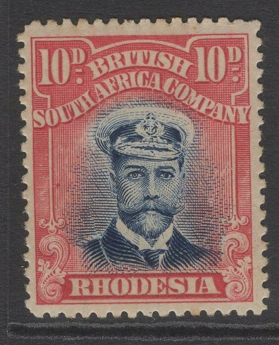 RHODESIA SG247 1913-9 10d BLUE & RED DIE II p15 MTD MINT