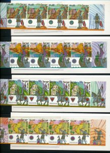 ISRAEL 2006 CRUSADER SITES IN ISRAEL 4 BOOKLETS W/TAB ROW MNH