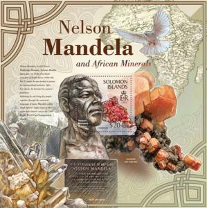 SOLOMON ISLANDS 2013 SHEET MANDELA NOBEL PRIZE MINERALS slm13305b