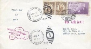 1st DAY OF 6c AIRMAIL RATE 1934