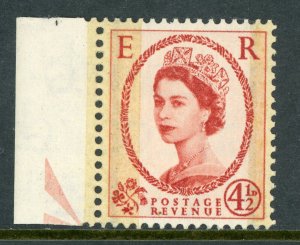 Great Britain 1959 QEII 4½p Chestnut Phosphor/Graphite Bars SG #609 MNH B31