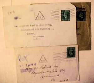 GREAT BRITAIN 1/2D CIRCULAR RATE TO US 1939 ,1946