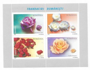 ROMANIA Sc 4680a NH SOUVENIR SHEET OF 2004 - FLOWERS - ROSES