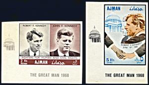 Ajman Michel 299 B-300B, MNH imperf., Robert and John Kennedy