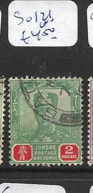 MALAYA JOHORE (P0802B) $2.00 SG 121  VFU