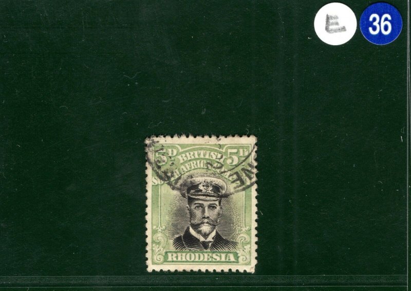 RHODESIA BSACo KGV Admiral SG.255f 5d (Die IIIA) 1917-20 Used Cat £350 EBLUE36