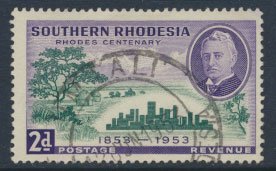 Southern Rhodesia  SG 73  SC# 76  Used   Cecil Rhodes 1953   see scans  