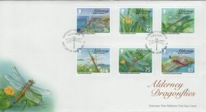 Alderney 2010 FDC Sc 362-367 Dragonflies Set of 6