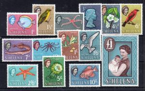 St Helena 1961 QEII Definitive LHM set SG176-189 WS4598