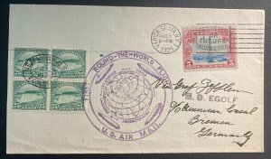 1929 USA LZ 127 Graf Zeppelin First Round Flight cover To Bremen Germany