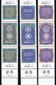 US 155-63 Trust Territories Palau NH VF U.S. Constitution(3 Strips)